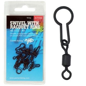 Obratlík s očkem Giants Fishing Swivel with Racquet Ring vel.8 10ks