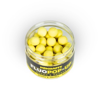 Mikbaits Plovoucí fluo boilie 150ml Banán Hruška