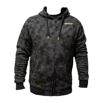 Bunda se zipem Mikbaits Black Camou Sherpa černá