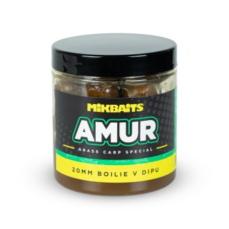 Mikbaits Amur range Amur boilie v dipu 250ml