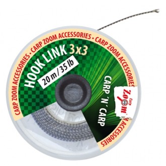 Návazcová šňůra HookLine 3x3 - 20m/ hnědá/ 15lb