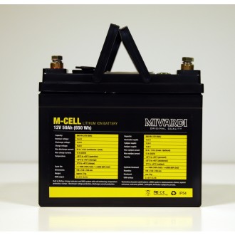 Lithiová baterie Mivardi M-CELL 12V 50Ah + 10A nabíječka
