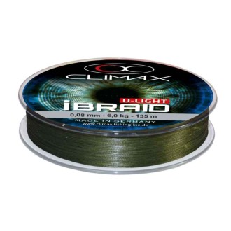 Pletená šňůra Climax iBraid U-Light zelená oliva 135m - Průměr: 0,04mm / 3kg