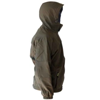 Softshell bunda s kapucí FAITH - olivová barva
