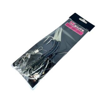 LK Baits návazec na tresky papriky 12/0 14cm Glitter Lumino Black/Černý