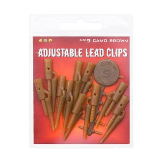 ESP závěsky Adjustable Lead Clips Camo Brown