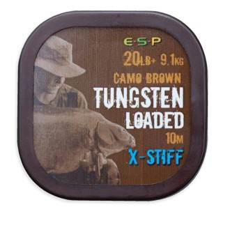 ESP šňůrka Tungsten Loaded 10m 20lb 9,1kg Camo Brown X-Stiff