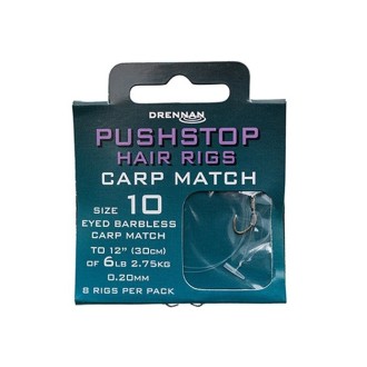 Drennan návazce Pushstop H´Rig Carp Match Barbless vel.8 / 6lb
