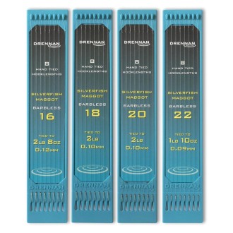 Drennan hotový návazec Silverfish Maggot Barbless- háček č.22- 0,09mm- 0,74kg