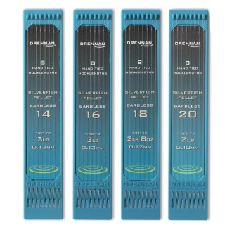 Drennan hotový návazec Silverfish Pellet Barbless- háček č.20- 0,10mm- 0,91kg