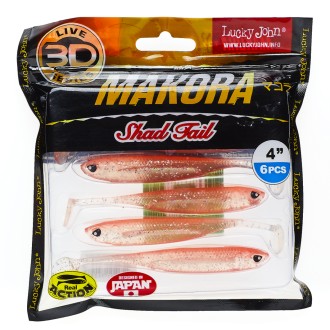 Lucky John 3D Makora Shad Tail 4" barva 007 6ks