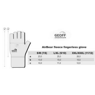 Fleece rukavice Geoff Anderson AirBear bez prstů