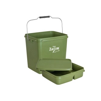Kbelík s organizérem - 15 L/zelený