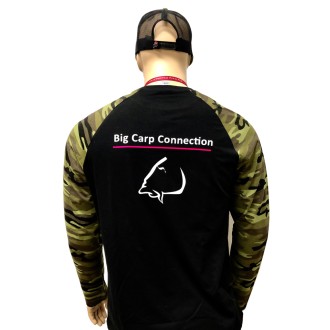 LK Baits triko unisex, dlouhý rukáv černé/maskáč