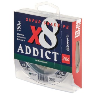 Lucky John šňůra Addict Jigging X8 Braid Multi Color 150m 0,20mm Moss Green