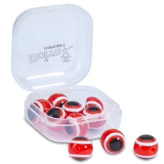 Doiyo skleněné korálky s okem Red 8mm 12ks