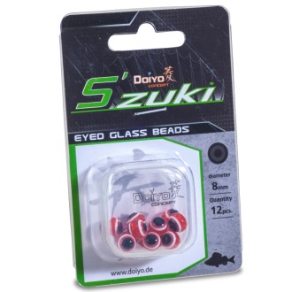 Doiyo skleněné korálky s okem Red 10mm 10ks