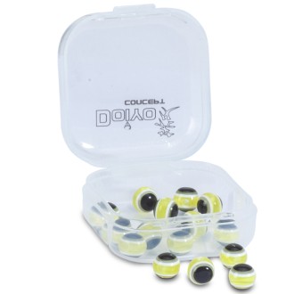 Doiyo skleněné korálky s okem Yellow 6mm 15ks