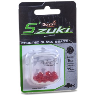 Doiyo broušené skleněné korálky Red 6mm 15ks