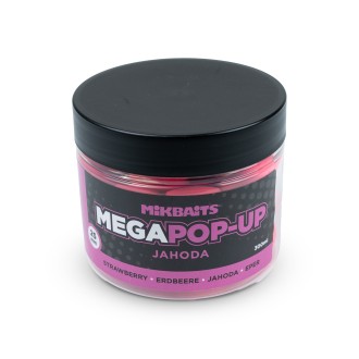 Mikbaits Mega Plovoucí fluo boilie 300ml Jahoda