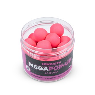 Mikbaits Mega Plovoucí fluo boilie 300ml Jahoda