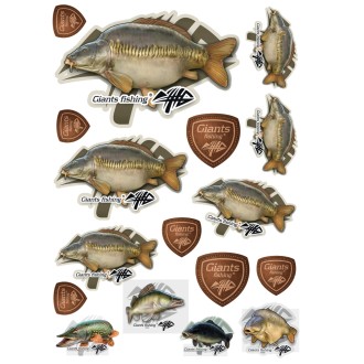 Mix nálepek Giants Fishing Kapr řádkáč 10ks
