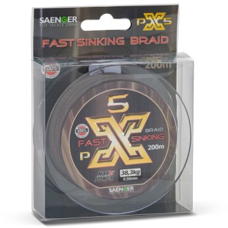 Saenger šňůra PX5 Fast Sinking Braid 0,23mm 16,1kg 200m Brown