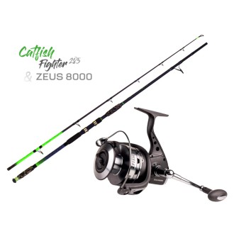 Combo prut Zfish Catfish Fighter 2,85m 100-300g + naviják Zeus ZX 8000