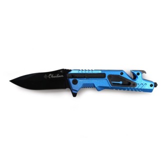 Nůž skládací Obsidian modrý 22cm + podpalovač