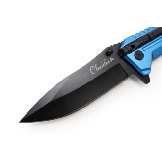 Nůž skládací Obsidian modrý 22cm + podpalovač