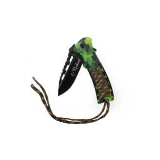 Nůž skládací Radient zelený maskáč 21,5cm + podpalovač