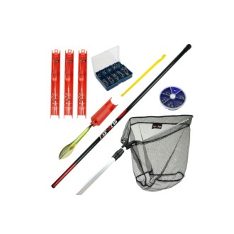 SET BIČ 3m podběrák + háčky + návazce s plovákem + příslušenství