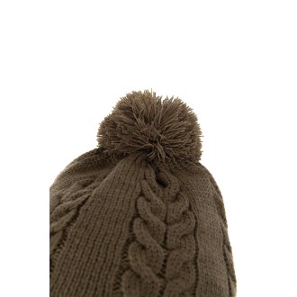 Čepice Fox Khaki Knitted Bobble Hat