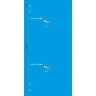 Aquantic návazec Real Skin Leader Rig 2 háčky velikost 10 délka 150cm natural