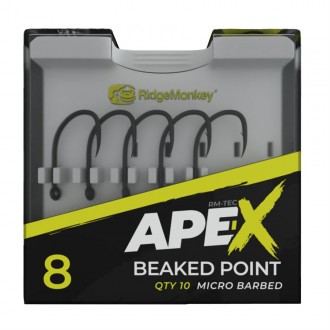 Háček RidgeMonkey Ape-X Beaked Point Barbed 10ks