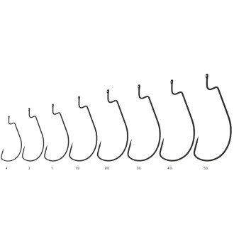 Mistrall offsetový háček Wide worm s očkem 6 black nickel 10ks