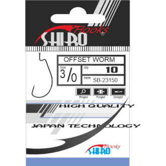 Mistrall offsetový háček Wide worm s očkem 6 black nickel 10ks