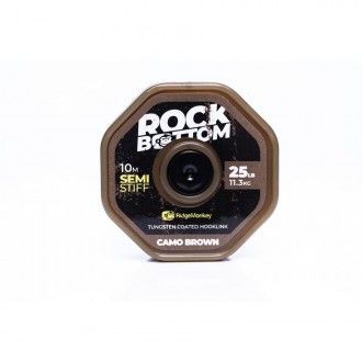 Šňůrka RidgeMonkey RM-Tec Rock Bottom Tungsten Coated Semi Stiff Hooklink 10m