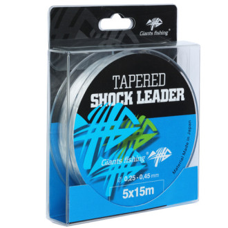 Ujímaný šokový vlasec Giants Fishing Tapered Shock Leader 5 x 15 m