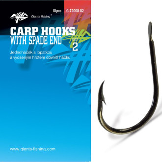 Háček s lopatkou Giants Fishing Carp Hooks with Spade End 10ks