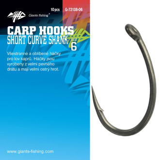 Háček s očkem Giants Fishing Short Curve Shank 10ks