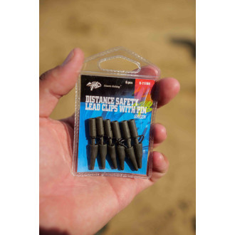 Závěs na zátěžku Giants Fishing Distance Safety Lead Clips with Pin Green 6ks