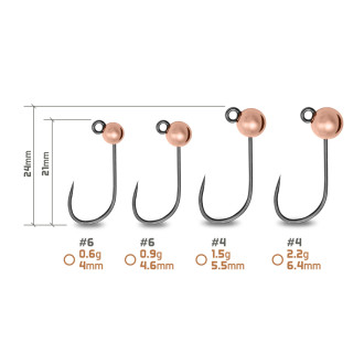 Wolframový jig Delphin T-Area BL měděný 5ks