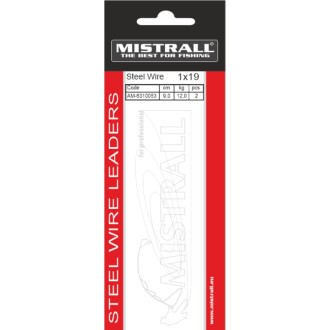 Ocelové lanko s trojháčkem Mistrall hnědé 1x19 2ks