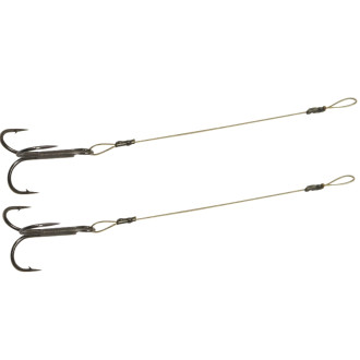 Ocelové lanko s trojháčkem Mistrall hnědé 1x19 2ks