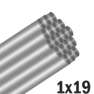 Ocelové lanko s trojháčkem Mistrall hnědé 1x19 2ks