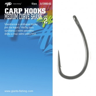 Háček s očkem Giants Fishing Medium Curve Shank 10ks