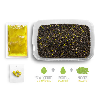 Pellet box Delphin Reaxe Ready&Go Kukuřice - Ananas 400g +120ml Booster + 10mm Wafters