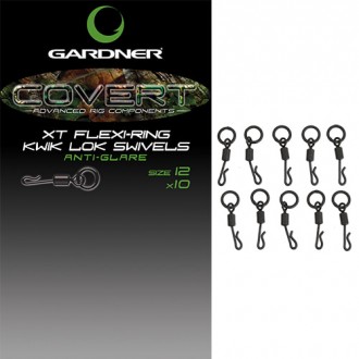 Obratlíky Gardner Covert XT Flexi-Ring Kwik Lok Swivels vel.12 10ks