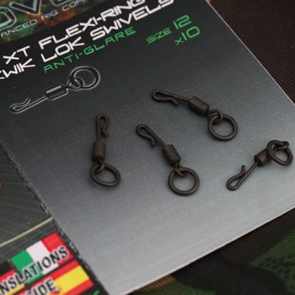 Obratlíky Gardner Covert XT Flexi-Ring Kwik Lok Swivels vel.12 10ks